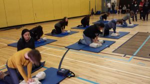 Students at Highland Secondary in Comox demonstrating skills learned through the program