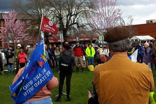 Bill C-51 protest in Courtenay