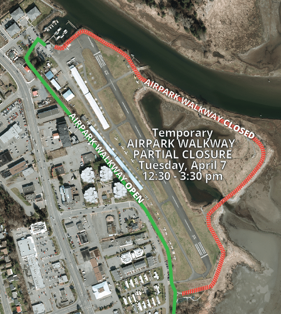 Partial closure of Airpark Loop on the way