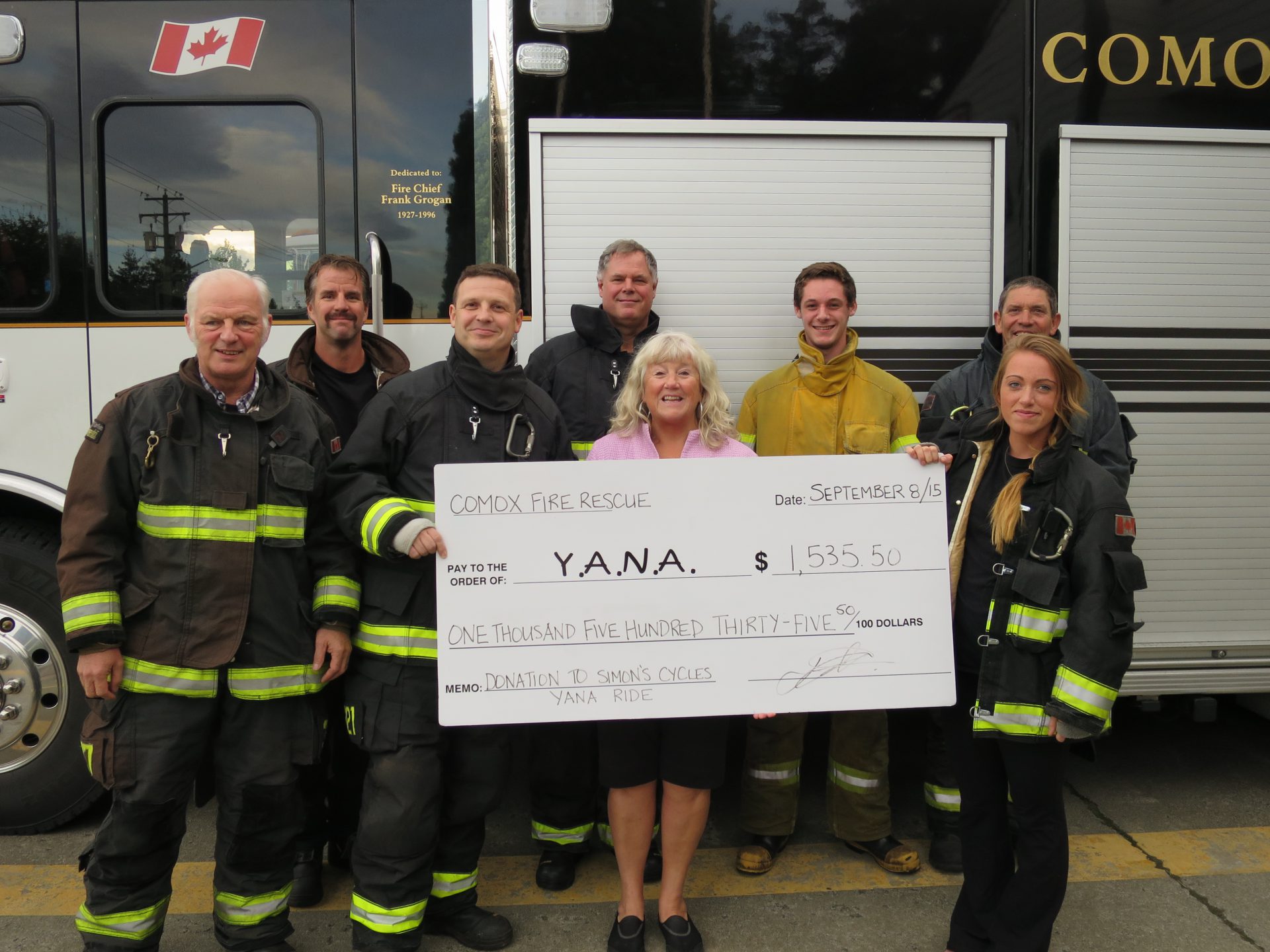Comox Fire supports Y.A.N.A.