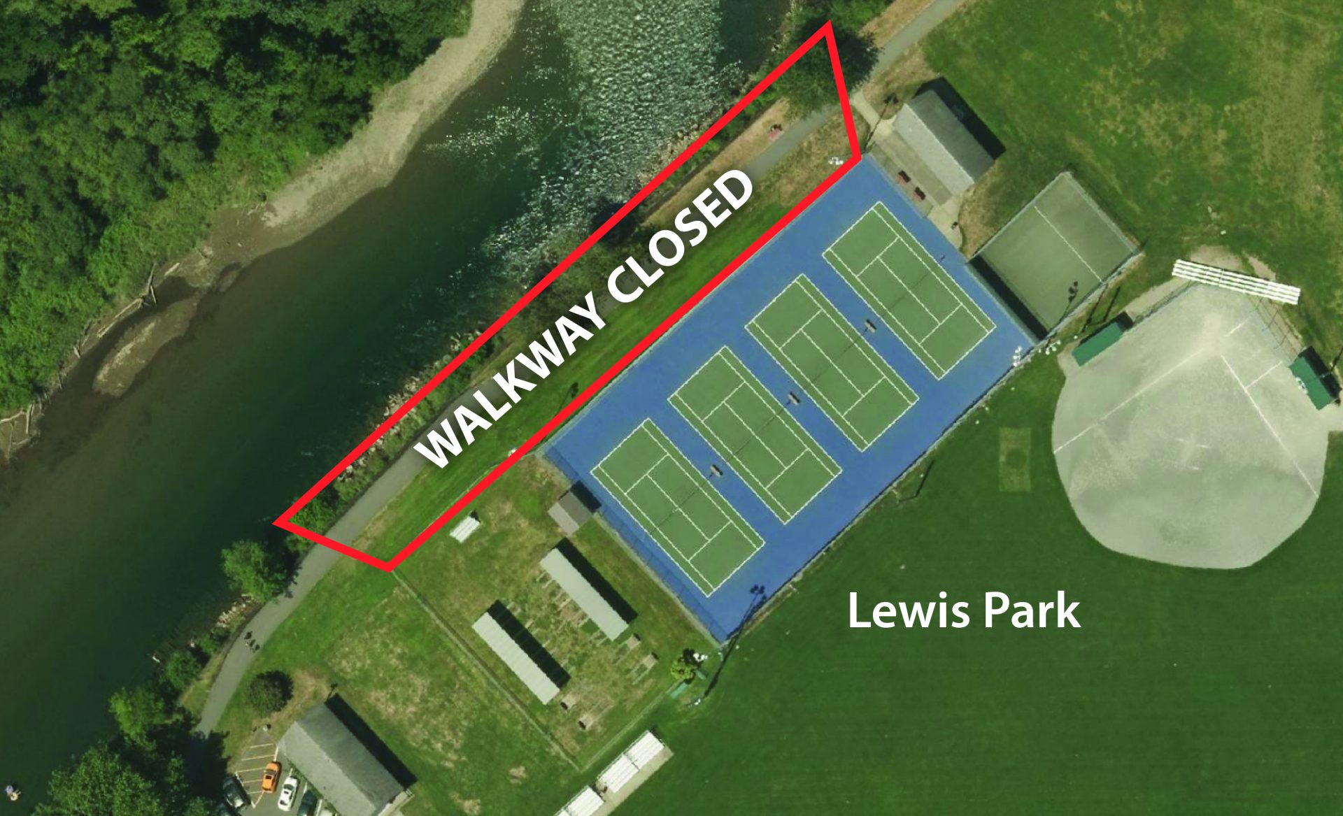 Lewis Park walkway temporarily closed