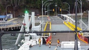 Getting set to dock on Denman Island