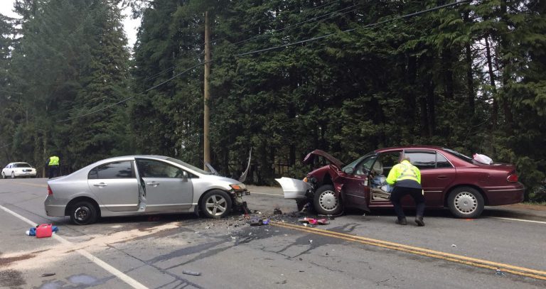 Three sent to hospital after crash on Highway 19A