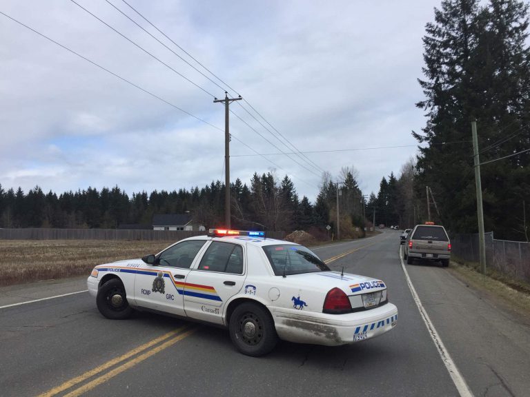 RCMP shut down highway 19A at Hamm Road for motor vehicle accident