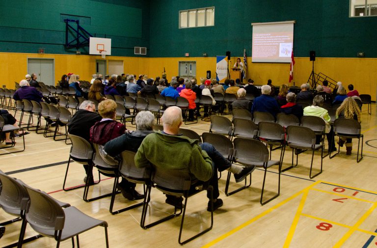 Anti-SOGI rally draws small crowd at Campbell River community centre