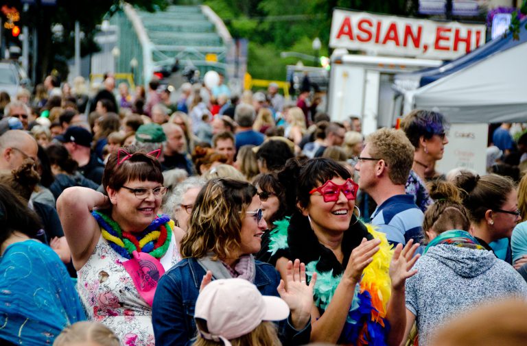 Hundreds attend Courtenay’s official rainbow crosswalk unveiling