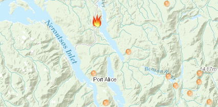 UPDATED: Larry Lake wildfire near Port Alice continues to burn