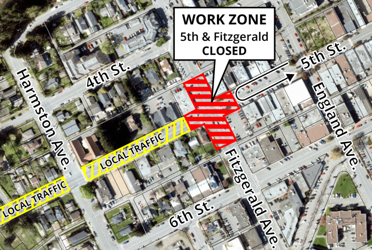 Intersection at 5th Street and Fitzgerald set to close