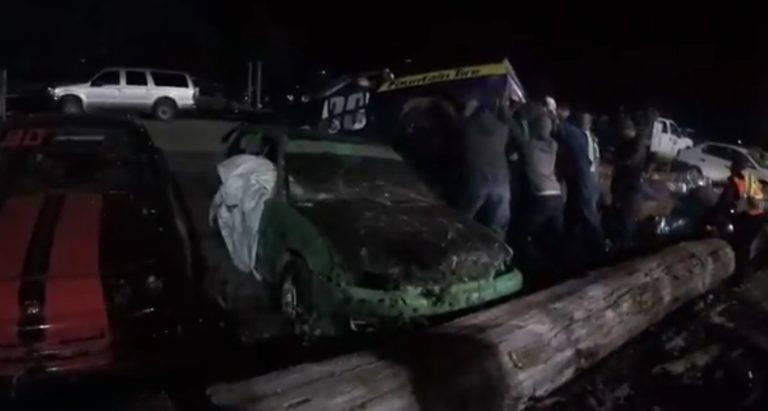 Bystander pinned after car flips at Saratoga Speedway