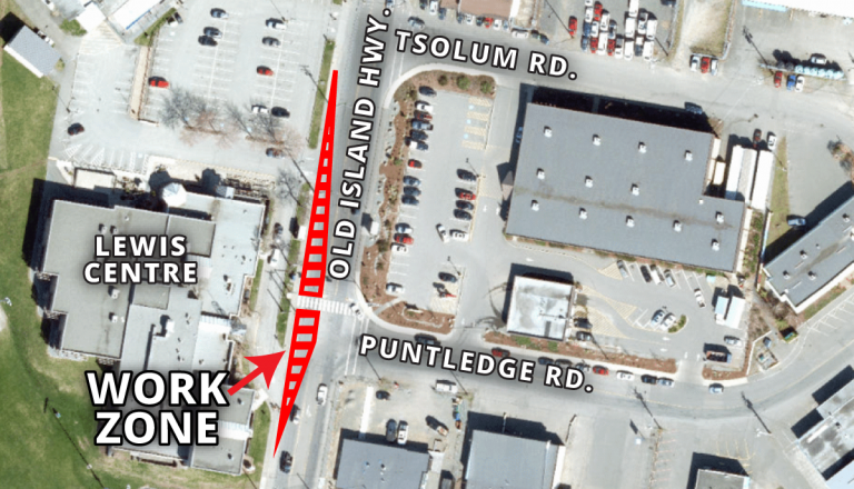 Busy Courtenay intersection to go down to one lane each next week 