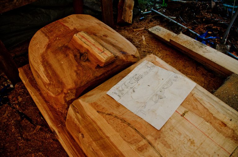 Carving coming along for Mount Washington totem pole