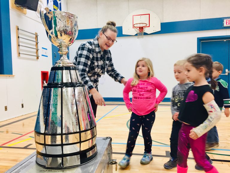 Grey Cup lands at Airport Elementary in Comox