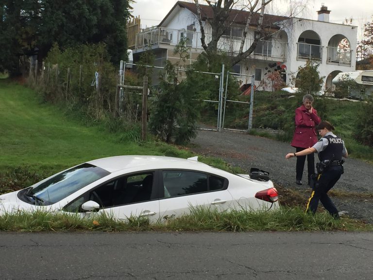 No injuries after car driven into ditch along Back Road