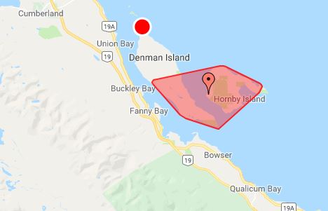 Winds put BC Hydro customers on Hornby, Denman Island in dark