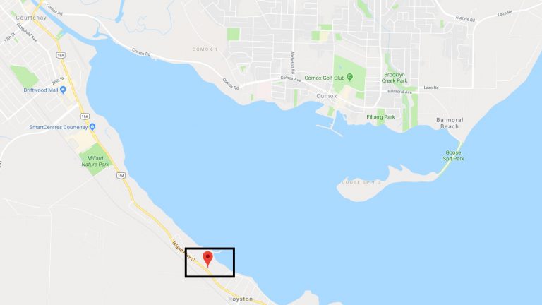 Southbound Old Island Highway closed near Royston