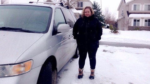Driver heartened by goodwill of strangers after her van slides into ditch
