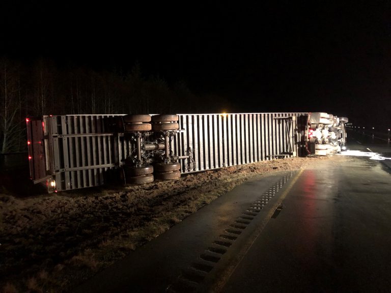 Update: flipped semi closes Highway 19