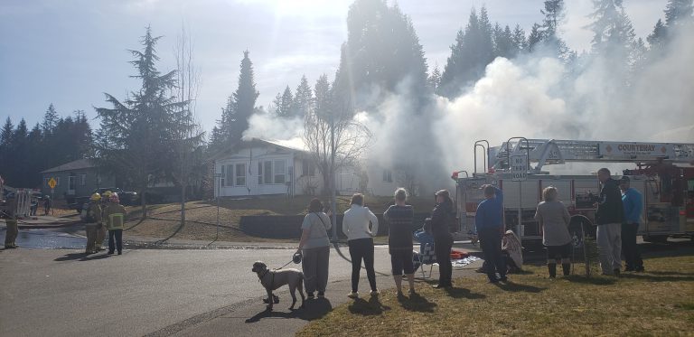 Three treated for smoke inhalation after Courtenay house fire