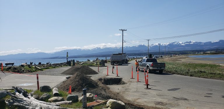 Work on sewer leak at Goose Spit ongoing