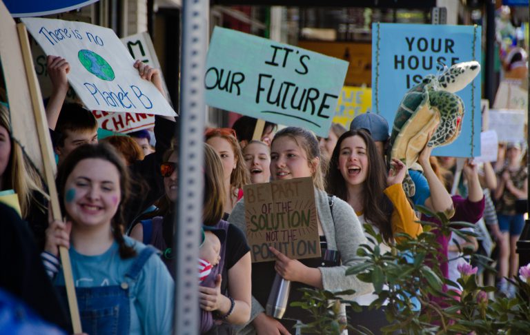 Youth climate strikers march through downtown Courtenay