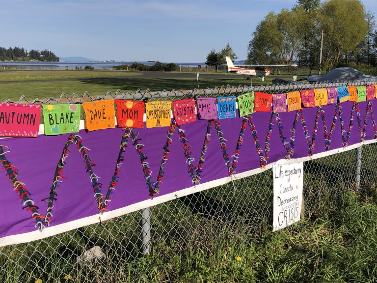 Overdose memorial on display at Courtenay Airpark