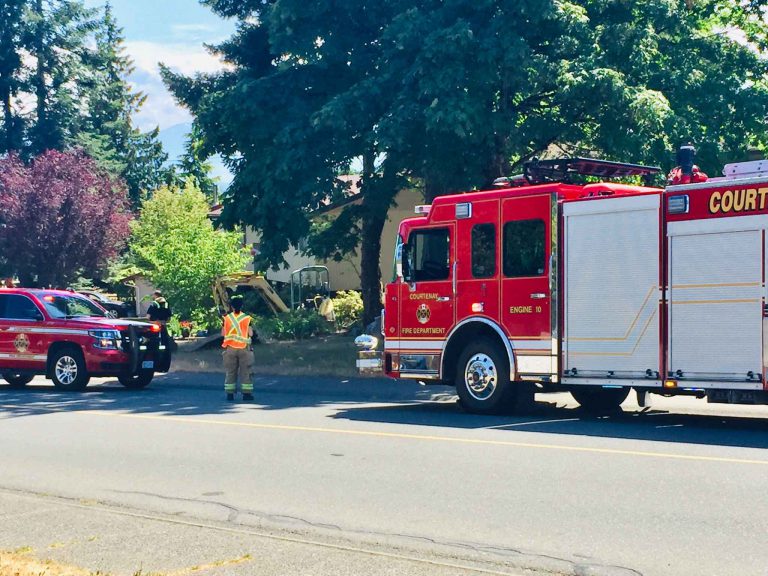 Gas line break in Courtenay neighbourhood