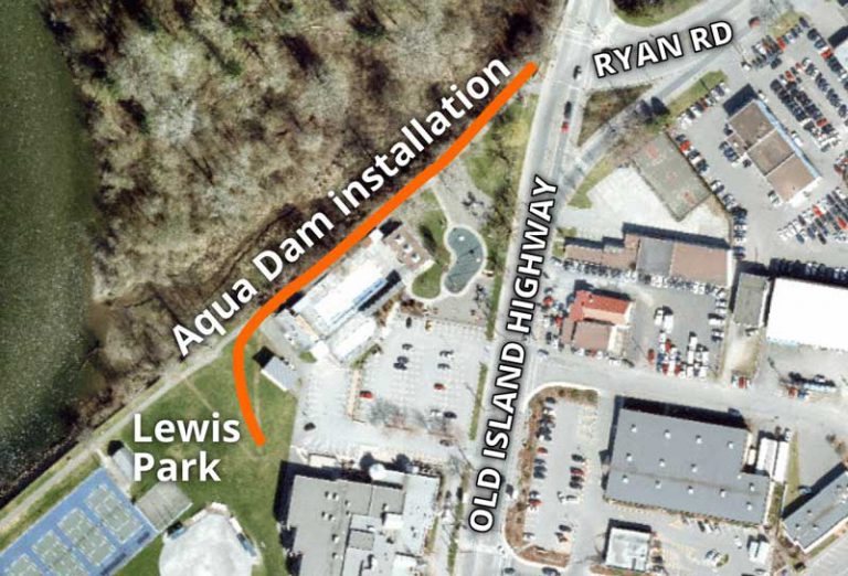 City installing Aqua Dam in Lewis Park