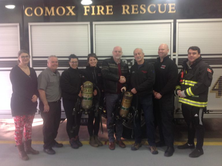 Comox Fire rescue donates SCBA system to Ships Point