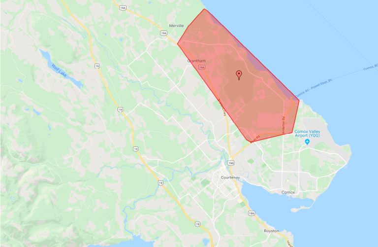 Power out in parts of Courtenay and Comox