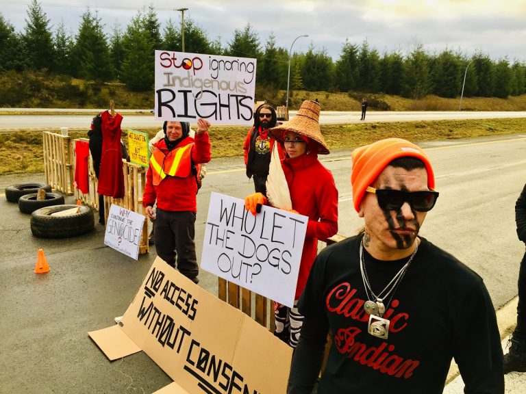 UPDATE: Protest supporting Wet’suwet’en blocking Inland Island Highway