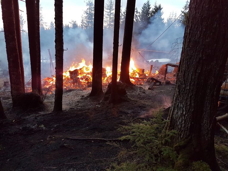 No injuries after fire on Forbidden Plateau destroys cabin