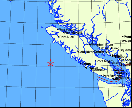 4.6 magnitude earthquake recorded off Vancouver Island’s west coast