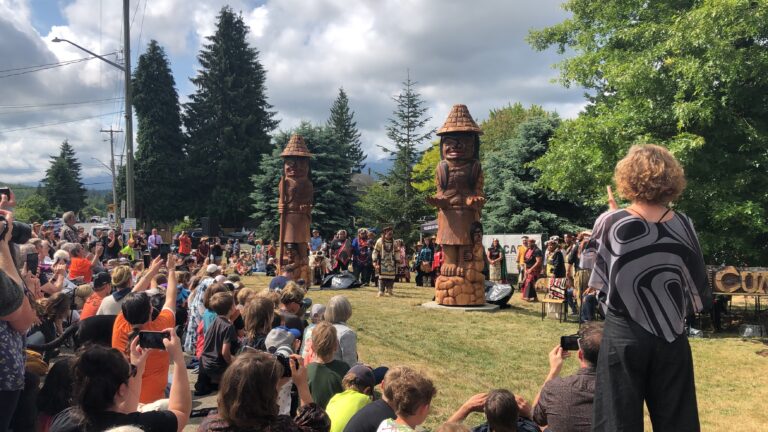 Totem poles unveiled at Cumberland’s Peace Park on National Indigenous Peoples Day
