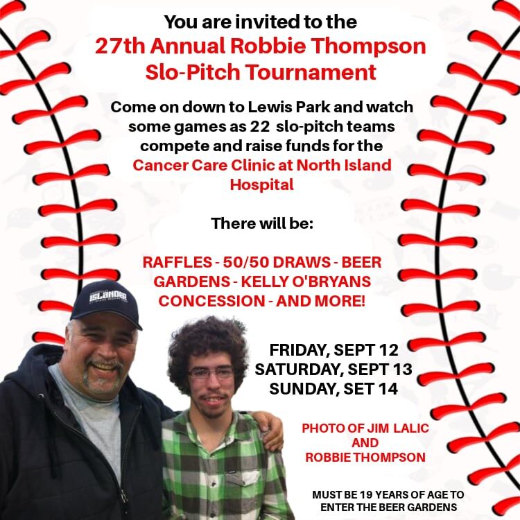 27th Annual Robbie Thompson Charity Slo-Pitch Tournament 27th Annual Robbie Thompson Charity Slo-Pitch Tournament