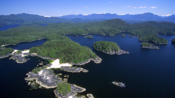 Aerial photo over Haida Gwaii